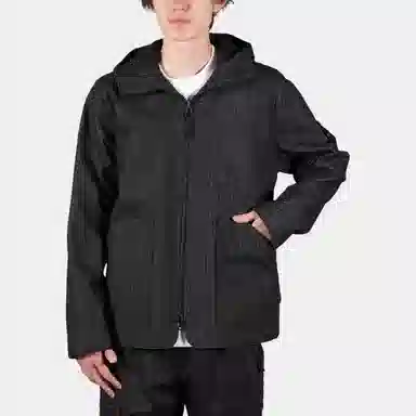 Stone Island White Label Reflective Hooded Jacket Black