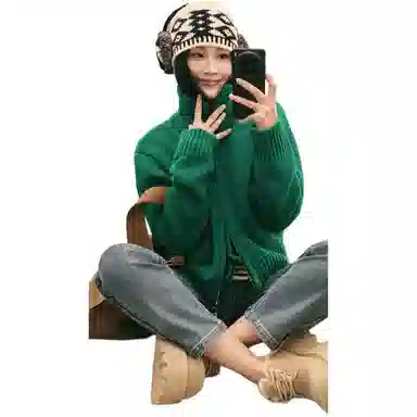 美洋 针织开衫绵羊毛混纺毛衣 女款