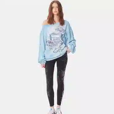 Ed Hardy SS25 Slim Fit Rhinestone Leggings Black