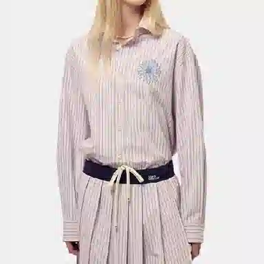 MARDI MERCREDI FW25 COTTON SHIRT STRIPE_PINK BLUE