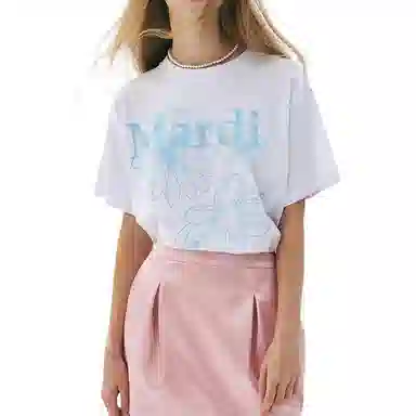 MARDI MERCREDI TSHIRT TRIPLE FLOWER_WHITE SKY SS25T