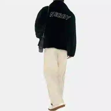 NERDY FW22 Logo Print Zip Jacket Black