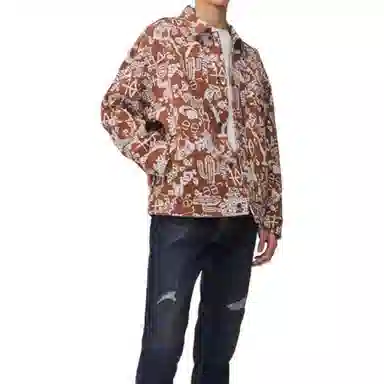 Lee Embroidered Loose Fit Jacket Brown