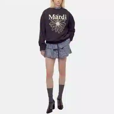 MARDI MERCREDI FW25 SWEATSHIRT FLOWERMARDI_CHARCOAL IVORY