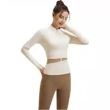 欧迪芬  欧若风蜜桃拼色三件套裸感无缝外套免穿胸垫文胸背心瑜伽裤速干跑步健身服套装出游运动普拉提臀高腰高弹力显瘦  瑜伽套装  女款