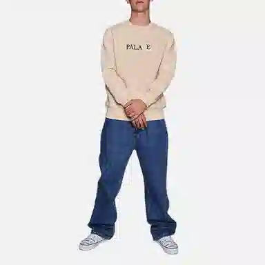 PALACE SS22 Logo Crewneck Sweatshirt Wheat