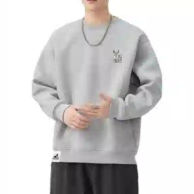 帝狼牛 春秋圆领刺绣品质感套头宽松日系复古百搭简约舒适休闲长袖 卫衣 男女同款