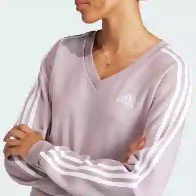 adidas Essentials 3-Stripes V-Neck Sweatshirt V