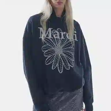 MARDI MERCREDI SWEATSHIRT FLOWERMARDI NEEDLEWORK NAVY LIGHTGREY