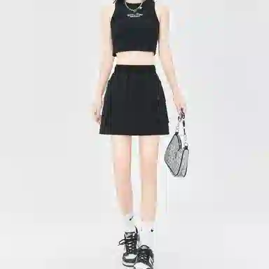 欧迪芬 高腰抽绳显瘦百搭半身裙工装短裙 女款