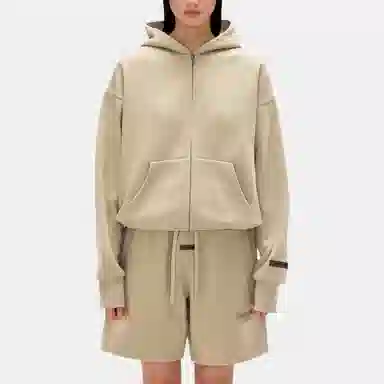 Fear of God Essentials Classic Fit Fleece Zip Up Timber