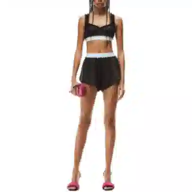 Alexander Wang SS22 Logo High-Waisted Shorts Black