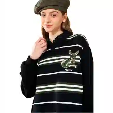 木果果木 小个子女生复古条纹时尚简约长袖连衣裙 女款