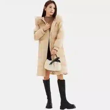 爱依服 时尚休闲连帽长袖羽绒服 女款