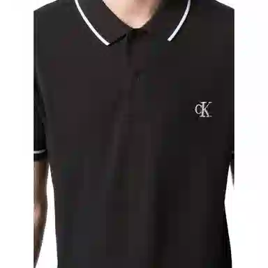 Calvin Klein Logo Embroidered Polo Shirt Black
