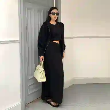 周淼 时尚舒适简约百搭休闲长裙 女款