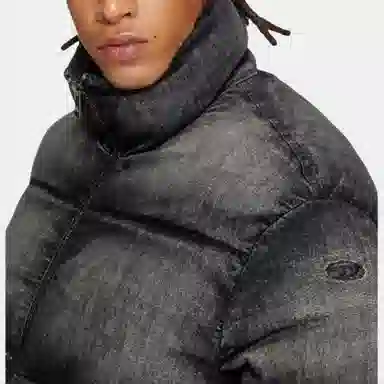 DIESEL FW24 Faded Turtleneck Down Jacket Black