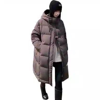 鸭鸭 保暖百搭时尚韩版中长款休闲长袖羽绒服 女款