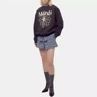 MARDI MERCREDI FW25 SWEATSHIRT FLOWERMARDI_CHARCOAL IVORY