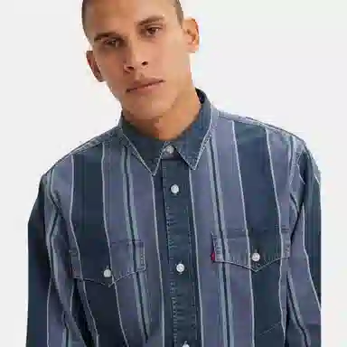 Levi's Striped Western Shirt Blue