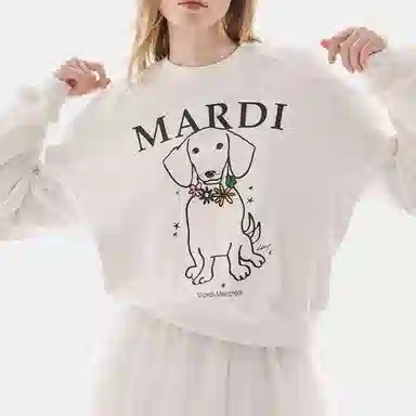 MARDI MERCREDI SS25 SWEATSHIRT SWING THE TAIL DDANJI FLOWER NECKLACE