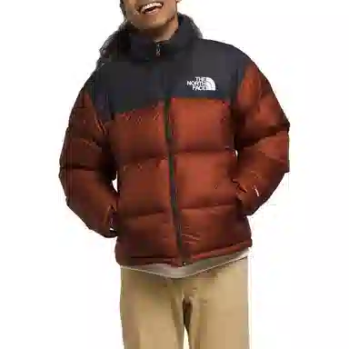 The North Face Logo Colorblock Retro Jacket Red
