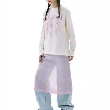 MARDI MERCREDI TSHIRT LONG SLEEVE FLOWERMARDI_CREAM PINKLAVENDER FW25T
