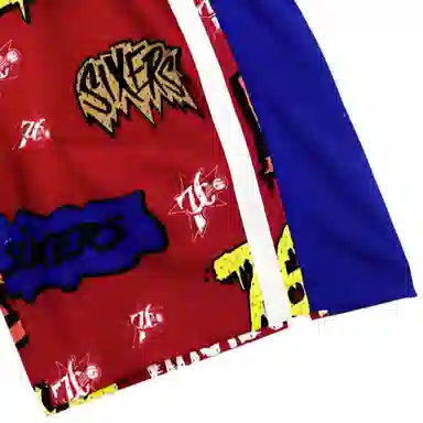 Mitchell & Ness 76ers Basketball Shorts Red
