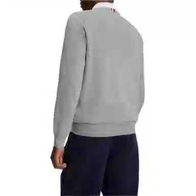 Tommy Hilfiger FW23 Solid Crewneck Sweater Sweaters Grey Heather Logo