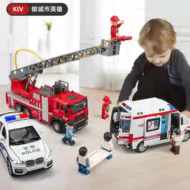 卡威 特警消防车救护车 合金 成品模型