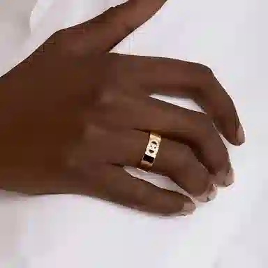 Hermes H d'Ancre Ring Rose Gold Small