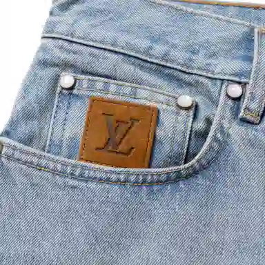 Louis Vuitton SS25 Embroidered Logo Jeans Blue