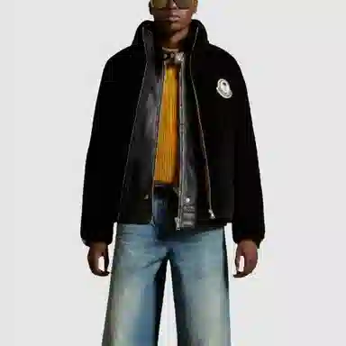 Moncler x Palm Angels FW23 Corduroy Down Jacket Black