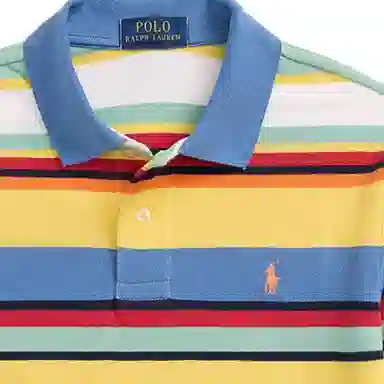 Polo Ralph Lauren SS24 Striped Mesh Polo Shirt