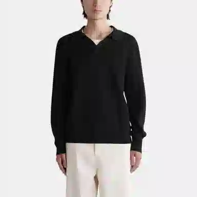 COS Textured Polo Knit Long Sleeve