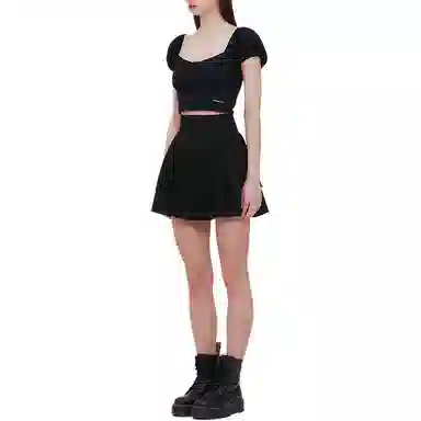 NOT YOUR ROSE SS25 Lace square t-shirt (Black) T