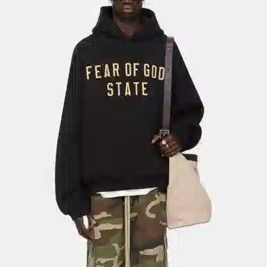 Fear of God Essentials Fleece Hoodie Obsidian Black