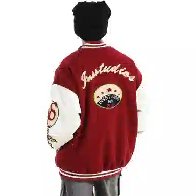 JIMI&JONS Embroidered Badge Baseball Jacket