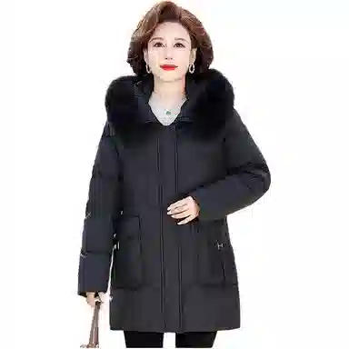 鸭鸭 简约时尚洋气纯色连帽拉链保暖长袖羽绒服 女款