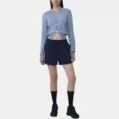 RestRecreation SS25 LOGO CLIP KNIT CARDIGAN SKY BLUE