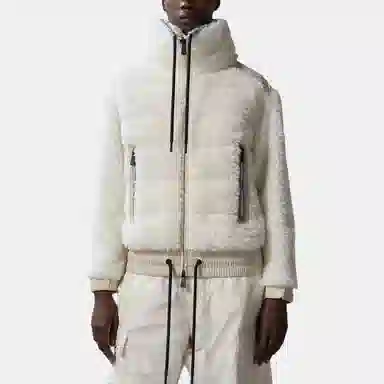Moncler Grenoble SS23 Plush Collar Zip Jacket White