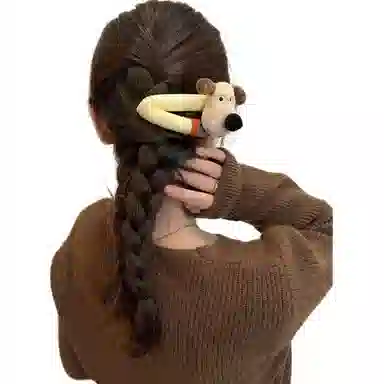 希铃 可爱卡通小狗趣味软软 布艺 发夹 女款