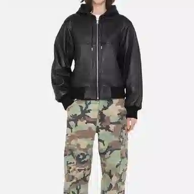 Stussy FW23 SS Link Leather Bomber Black