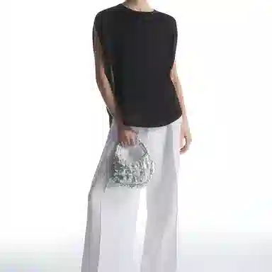 COS Quilted Mini Tote Silver