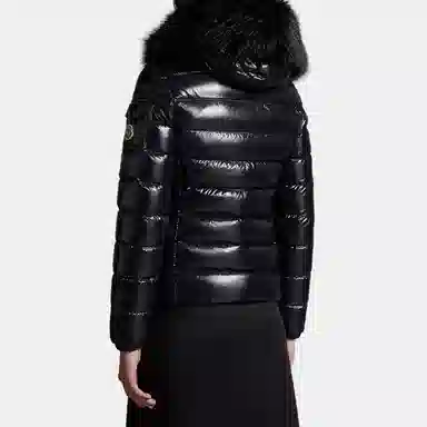 Moncler FW23 Logo Hooded Down Jacket Black