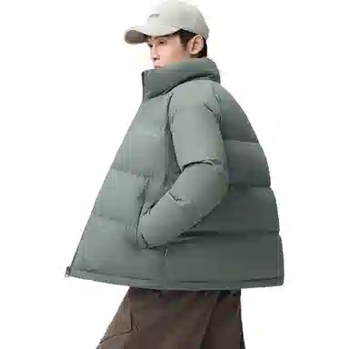 鸭鸭 户外运动韩系加厚保暖短款冬季外套纯色韩版休闲基础百搭立领面包羽绒服 男女同款