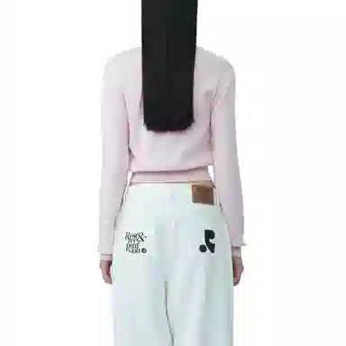 Rest&Recreation SS25 Logo Clip Knit Cardigan Pink