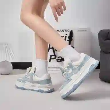 拉夏贝尔 轻便百搭 增高透气 低帮 板鞋 女款