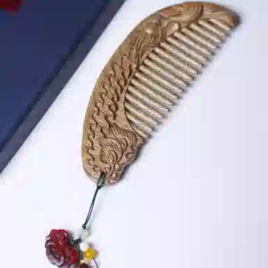 書卓 【如意凤凰】 婚嫁 古典优雅 传统手工 国风潮流 名贵木材 自带香气 原创设计 保真小叶桢楠 楠木 木梳发簪套装 男女同款情侣款