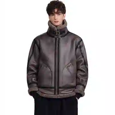 WILD LEADER Vintage Biker Jacket Khaki